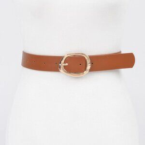 Faux Leather Metal Buckle Belt